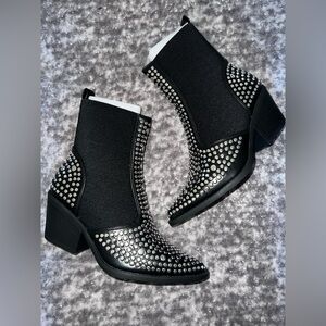 Black Studded Booties